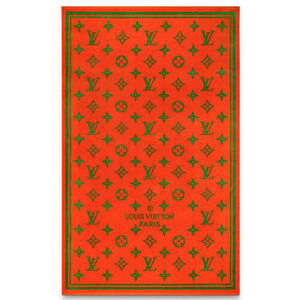 Louis Vuitton Serviette Bain Orange Green Monogram Classic Logo Bath Beach Towel